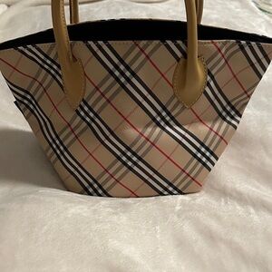 Burberry blue label Beige and Black Checkered small Tote